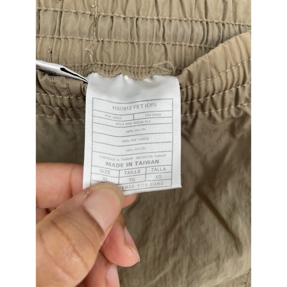VTG 90s Nike Center Swoosh Spell Out Thigh Logo Nylon Khaki Cargo Pocket Shorts - Picture 7 of 12
